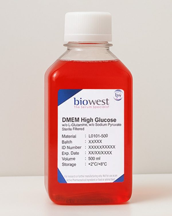 DMEM-High-Glucose-without-L-Glutamine-without-Sodium-Pyruvate-–-L0101-500-ml