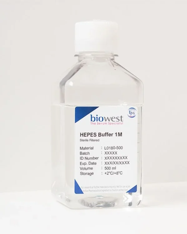 Product image of HEPES Buffer 1 M, 500 ml bottle.